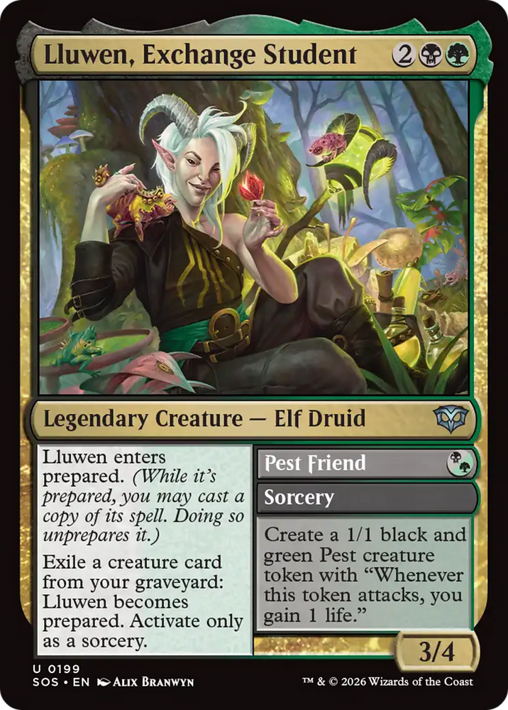 Lluwen, Exchange Student [Secrets of Strixhaven] Magic: The Gathering