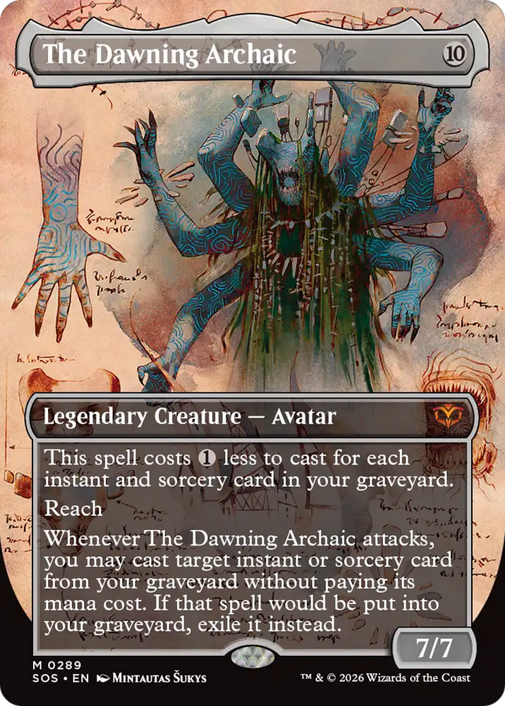 The Dawning Archaic (Borderless) [Secrets of Strixhaven] Magic: The Gathering