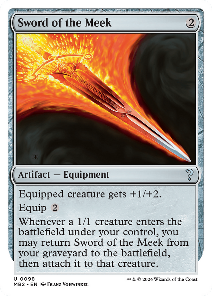 Sword of the Meek (White Border) [Mystery Booster 2] Magic: The Gathering