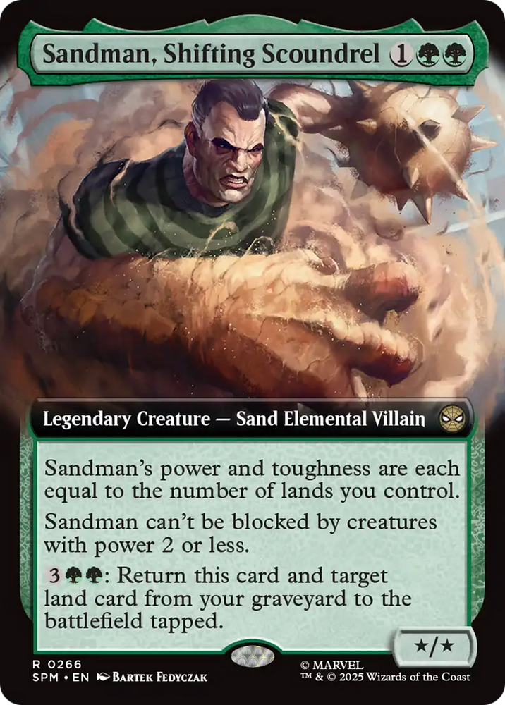 Sandman, Shifting Scoundrel (Extended Art) [Marvel's Spider-Man] Magic: The Gathering