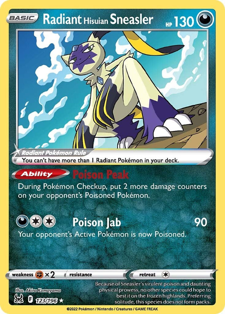 Radiant Hisuian Sneasler (123/196) [Sword & Shield: Lost Origin] Pokémon
