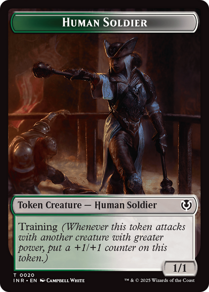 Human Soldier (0020) // Emblem - Tamiyo, Field Researcher Double-Sided Token [Innistrad Remastered Tokens] Magic: The Gathering