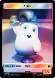 Alien // Clue (0054) Double-Sided Token (Surge Foil) [Doctor Who Tokens] Magic: The Gathering