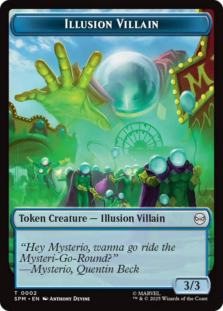 Spider // Illusion Villain Double-Sided Token [Marvel's Spider-Man Tokens] Magic: The Gathering