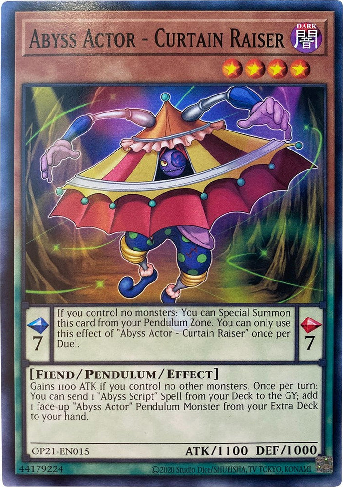 Abyss Actor - Curtain Raiser [OP21-EN015] Common Yu-Gi-Oh!