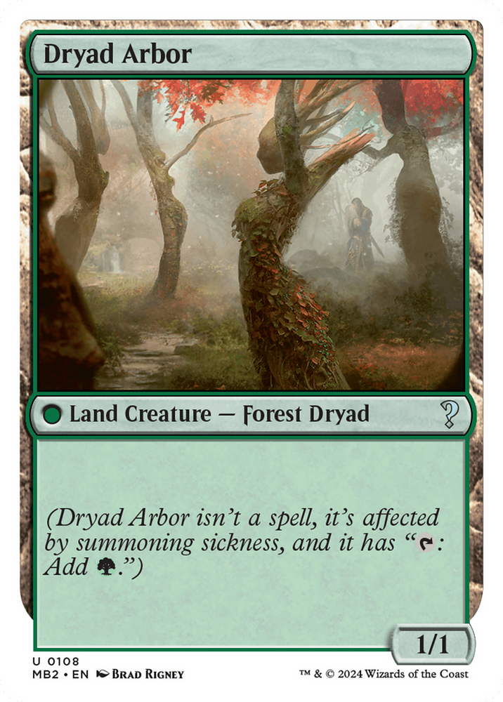 Dryad Arbor (White Border) [Mystery Booster 2] Magic: The Gathering