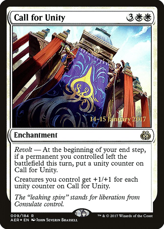 Call for Unity [Aether Revolt Prerelease Promos] Magic: The Gathering