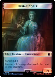 Human Noble // Beast Double-Sided Token (Surge Foil) [Doctor Who Tokens] Magic: The Gathering