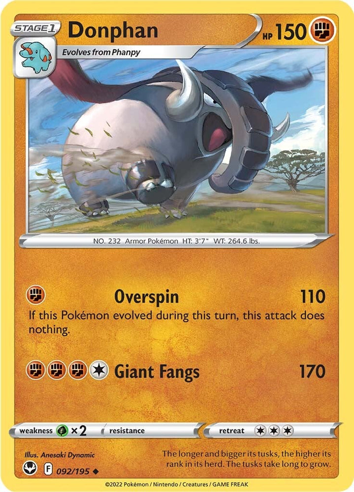 Donphan (092/195) [Sword & Shield: Silver Tempest] Pokémon