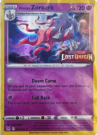 Hisuian Zoroark (076/196) (Lost Origin Stamp) [Sword & Shield: Lost Origin] Pokémon