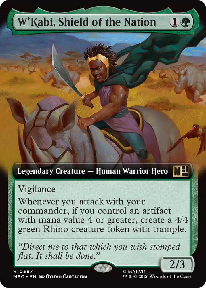 W'Kabi, Shield of the Nation (Extended Art) [Marvel Super Heroes Commander] Magic: The Gathering
