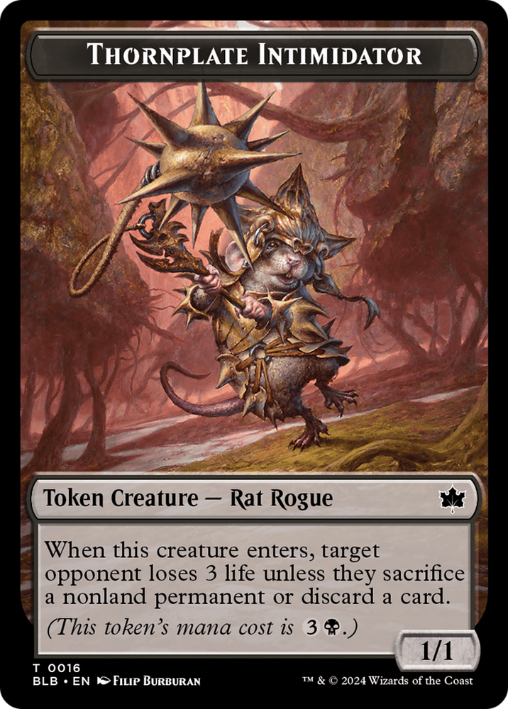 Otter // Thornplate Intimidator Double-Sided Token [Bloomburrow Tokens] Magic: The Gathering