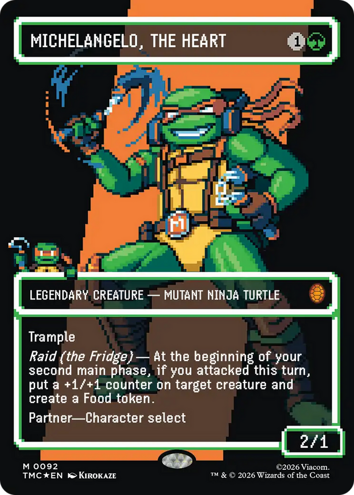 Michelangelo, the Heart (0093) (Borderless) (Surge Foil) [Teenage Mutant Ninja Turtles Commander] Magic: The Gathering