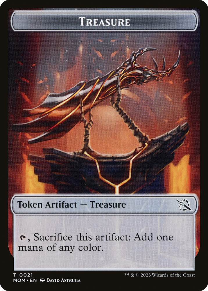 Treasure (21) // Teferi Akosa of Zhalfir Emblem Double-Sided Token [March of the Machine Tokens] Magic: The Gathering