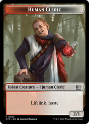 Human Cleric // Plot Double-Sided Token [Outlaws of Thunder Junction: Breaking News Tokens] Magic: The Gathering