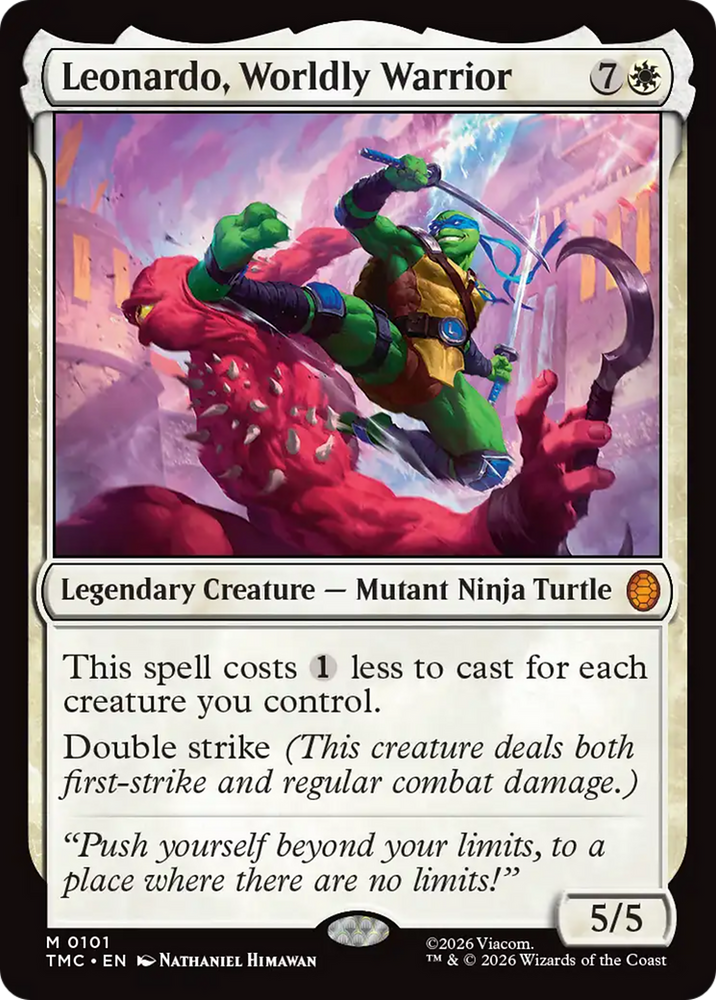 Leonardo, Worldly Warrior [Teenage Mutant Ninja Turtles Commander] Magic: The Gathering