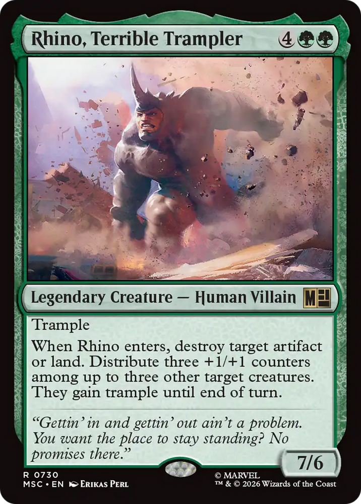 Rhino, Terrible Trampler [Marvel Super Heroes Commander] Magic: The Gathering