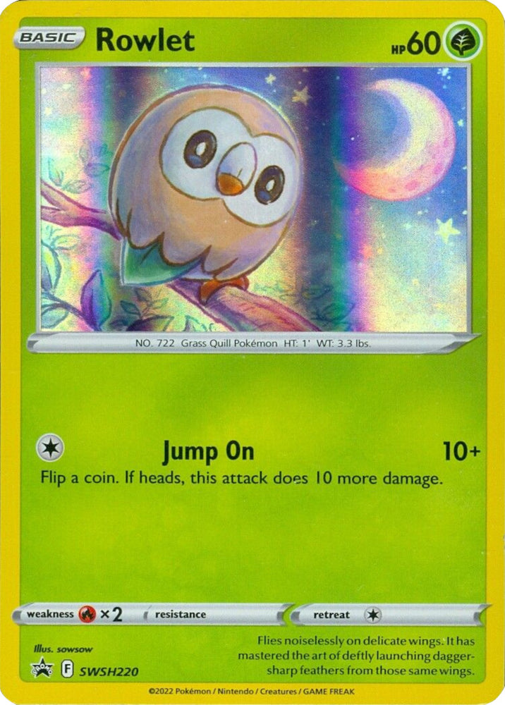 Rowlet (SWSH220) (Cosmos Holo) [Sword & Shield: Black Star Promos] Pokémon
