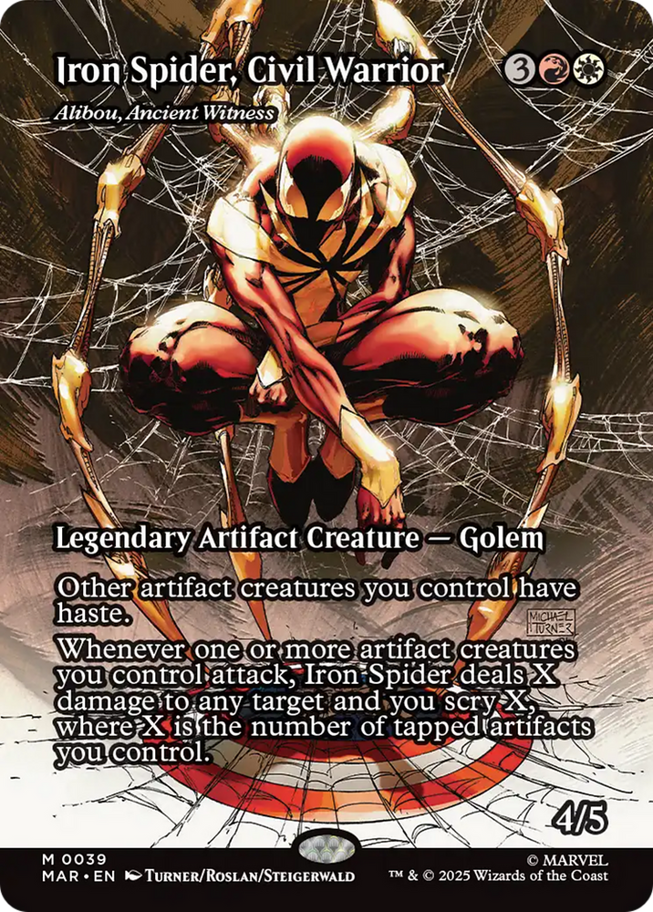 Iron Spider, Civil Warrior - Alibou, Ancient Witness [Marvel Universe: Eternal-Legal] Magic: The Gathering