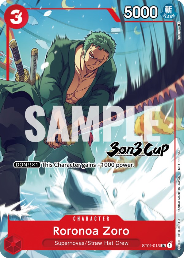 Roronoa Zoro (3-on-3 Cup) [Participant] [One Piece Promotion Cards] Bandai