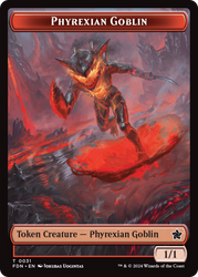 Cat (0027) // Phyrexian Goblin Double-Sided Token [Foundations Tokens] Magic: The Gathering