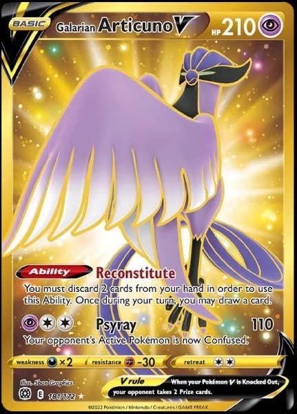 Galarian Articuno V 181/172 Brilliant Stars - Secret Rare Gold Pokemon Card Pokémon