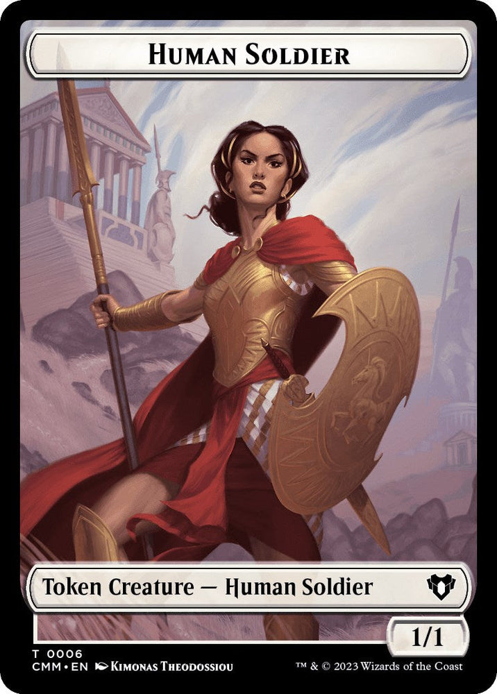 Human Soldier // Dragon (0021) Double-Sided Token [Commander Masters Tokens] Magic: The Gathering