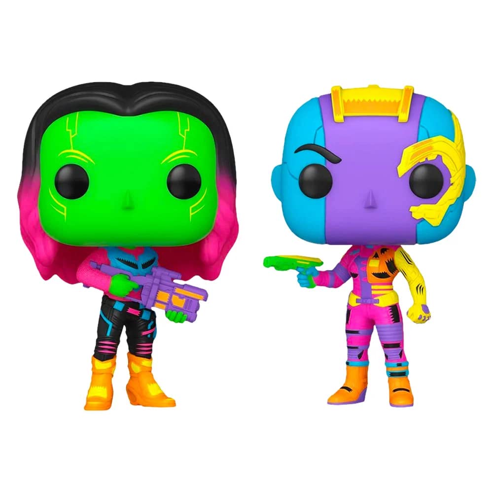 Pop! Exclusive Black Light Two Pack Marvel Guardians of The Galaxy Vol. 2 Gamora & Nebula #2 FUNKO