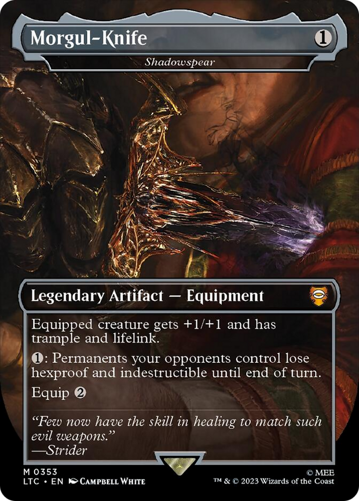 Morgul-Knife - Shadowspear (Borderless) [The Lord of the Rings: Tales of Middle-Earth Commander] Magic: The Gathering