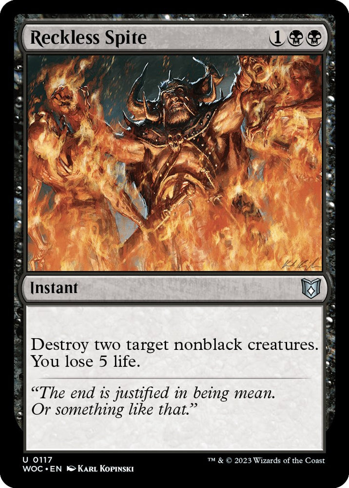 Reckless Spite [Wilds of Eldraine Commander] Magic: The Gathering