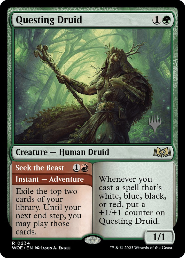 Questing Druid (Promo Pack) [Wilds of Eldraine Promos] Magic: The Gathering