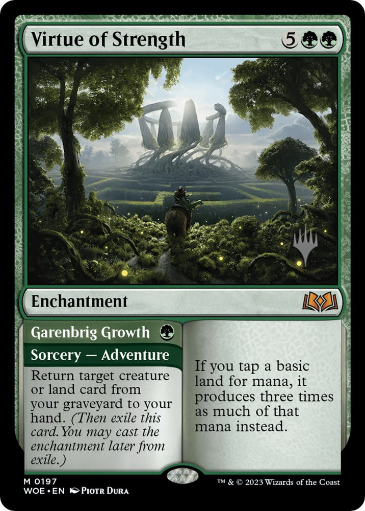 Virtue of Strength // Garenbrig Growth (Promo Pack) [Wilds of Eldraine Promos] Magic: The Gathering