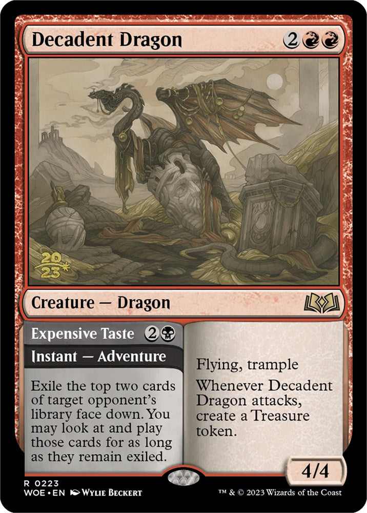 Decadent Dragon // Expensive Taste (Promo Pack) [Wilds of Eldraine Promos] Magic: The Gathering