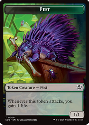 Professor Dellian Fel // Pest (0008) Double-Sided Token [Secrets of Strixhaven Tokens] Magic: The Gathering