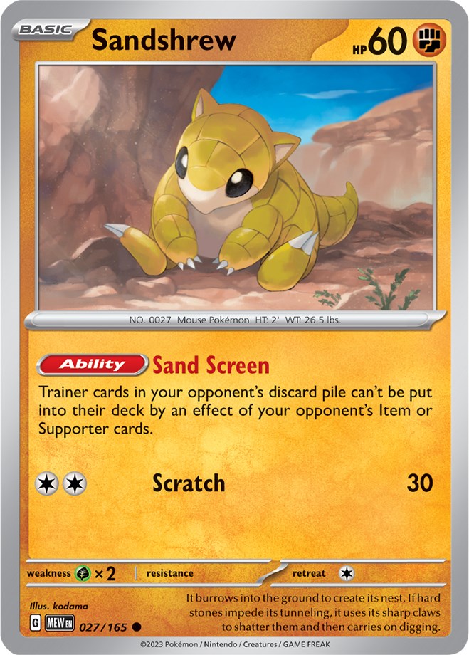 Sandshrew (027/165) [Scarlet & Violet 151] Pokémon