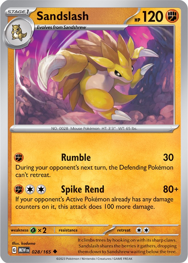 Sandslash (028/165) [Scarlet & Violet 151] Pokémon