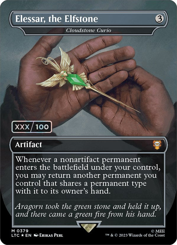 Elessar, the Elfstone - Cloudstone Curio (Borderless) (Serialized) [The Lord of the Rings: Tales of Middle-Earth Commander] Magic: The Gathering