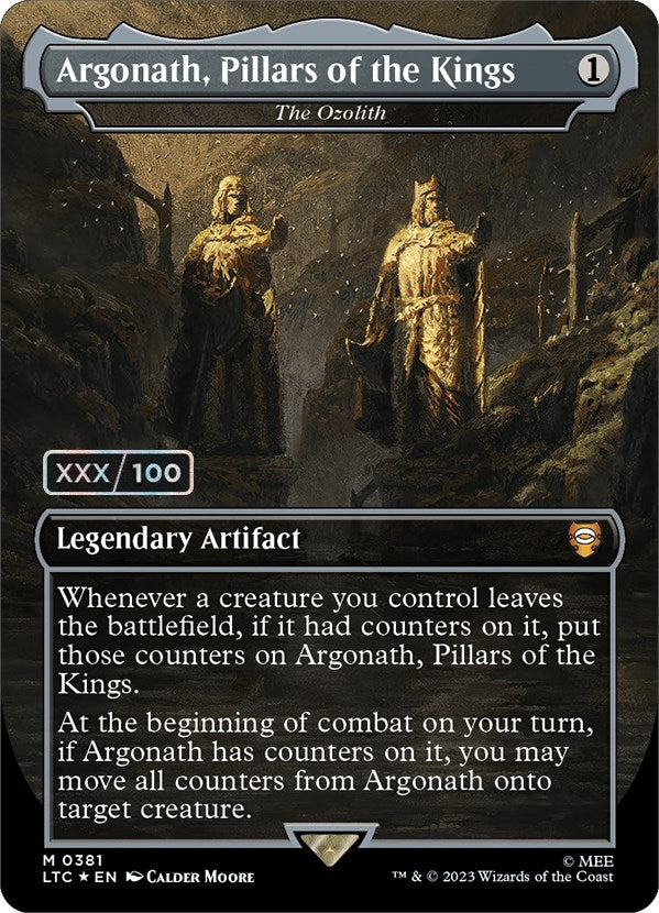 Argonath, Pillars of the Kings - The Ozolith (Borderless) (Serialized) [The Lord of the Rings: Tales of Middle-Earth Commander] Magic: The Gathering