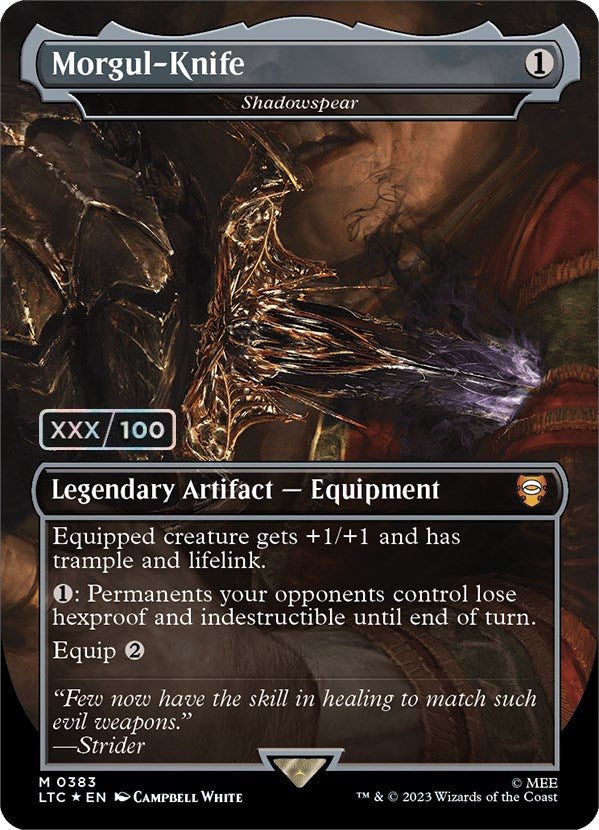 Morgul-Knife - Shadowspear (Borderless) (Serialized) [The Lord of the Rings: Tales of Middle-Earth Commander] Magic: The Gathering