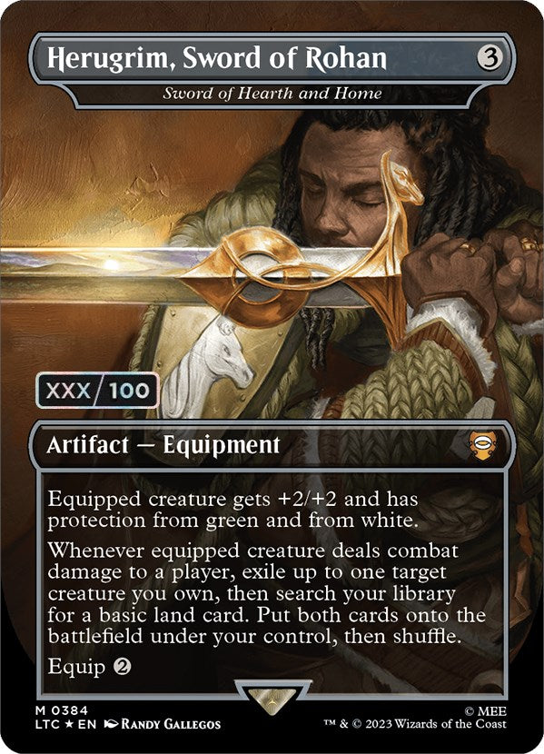 Herugrim, Sword of Rohan - Sword of Hearth and Home (Borderless) (Serialized) [The Lord of the Rings: Tales of Middle-Earth Commander] Magic: The Gathering