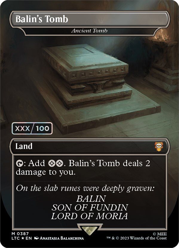 Balin's Tomb - Ancient Tomb (Borderless) (Serialized) [The Lord of the Rings: Tales of Middle-Earth Commander] Magic: The Gathering
