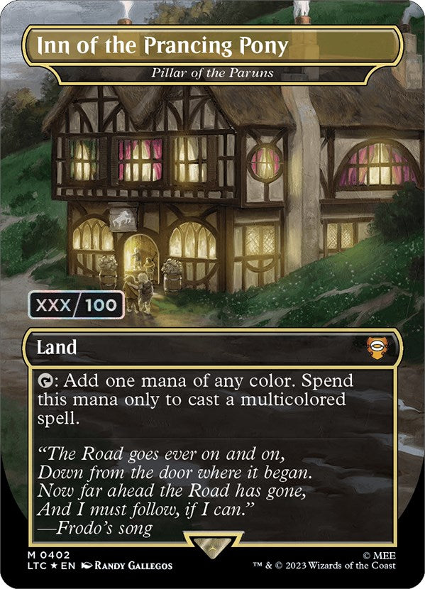 Inn of the Prancing Pony - Pillar of the Paruns (Borderless) (Serialized) [The Lord of the Rings: Tales of Middle-Earth Commander] Magic: The Gathering