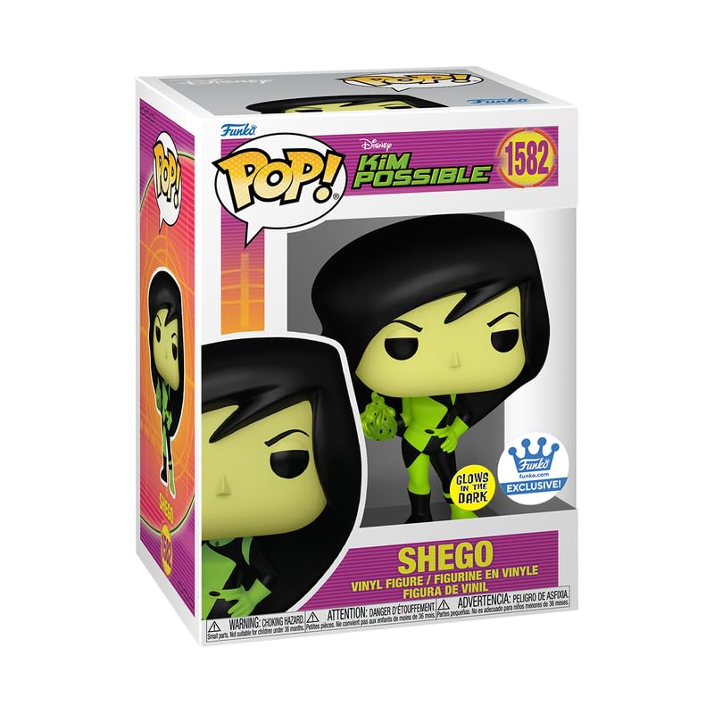 Funko Pop! Disney Kim Possible Shego Glow-in-The-Dark Vinyl Figure, 3.85 inches, Shop Exclusive #1582 FUNKO