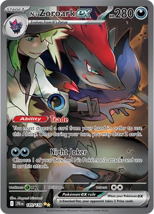 Pokemon - Ns Zoroark ex 185/159  Journey Together  Special Illustration Rare  SIR  Foil Single Card Pokémon