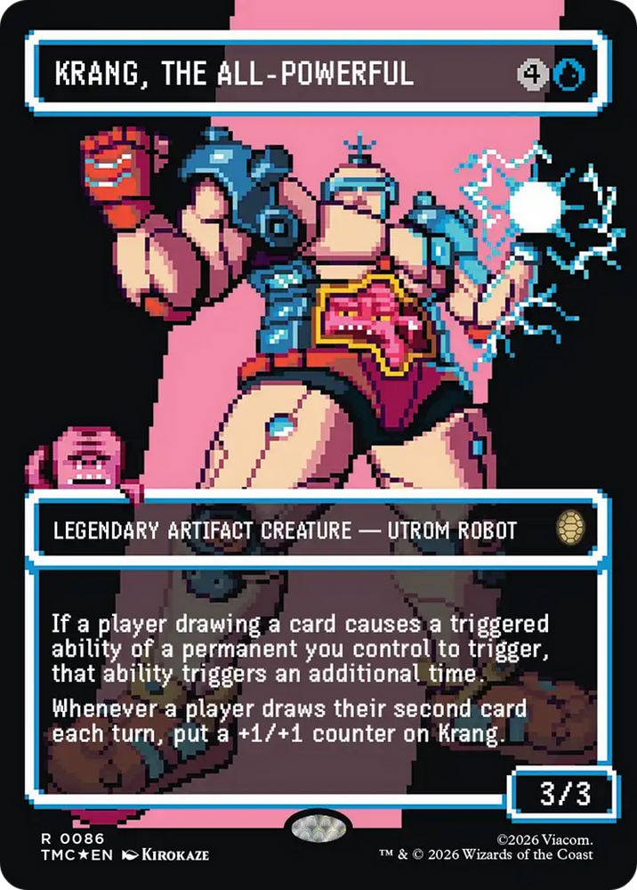 Krang, the All-Powerful (Borderless) (Surge Foil) [Teenage Mutant Ninja Turtles Commander] Magic: The Gathering