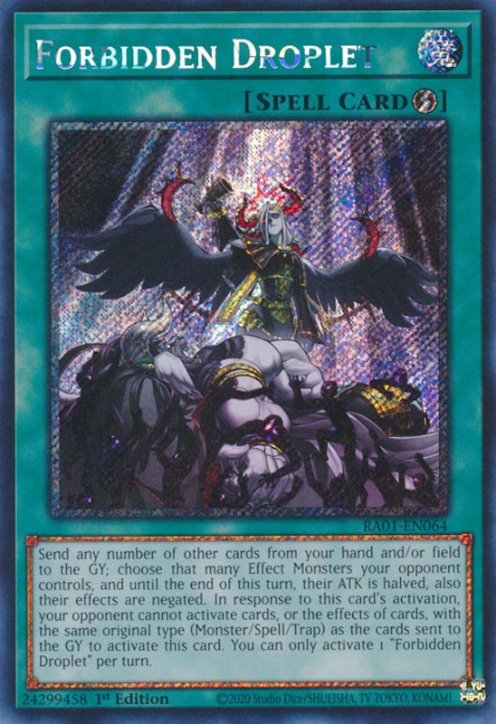 Forbidden Droplet [RA01-EN064] Platinum Secret Rare Yu-Gi-Oh!