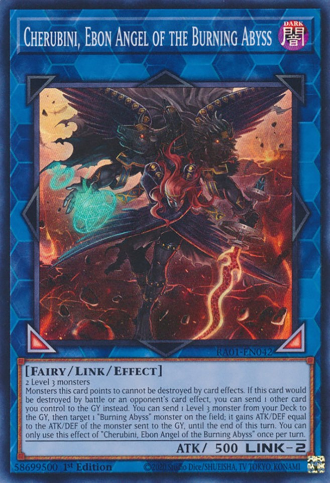 Cherubini, Ebon Angel of the Burning Abyss [RA01-EN042] Super Rare Yu-Gi-Oh!