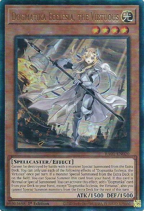 Dogmatika Ecclesia, the Virtuous [RA01-EN020] Prismatic Ultimate Rare Yu-Gi-Oh!