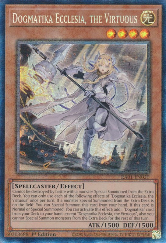 Dogmatika Ecclesia, the Virtuous [RA01-EN020] Prismatic Collector's Rare Yu-Gi-Oh!