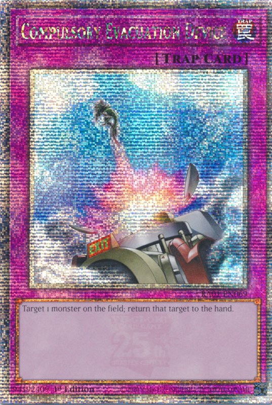 Compulsory Evacuation Device [RA01-EN069] Quarter Century Secret Rare Yu-Gi-Oh!
